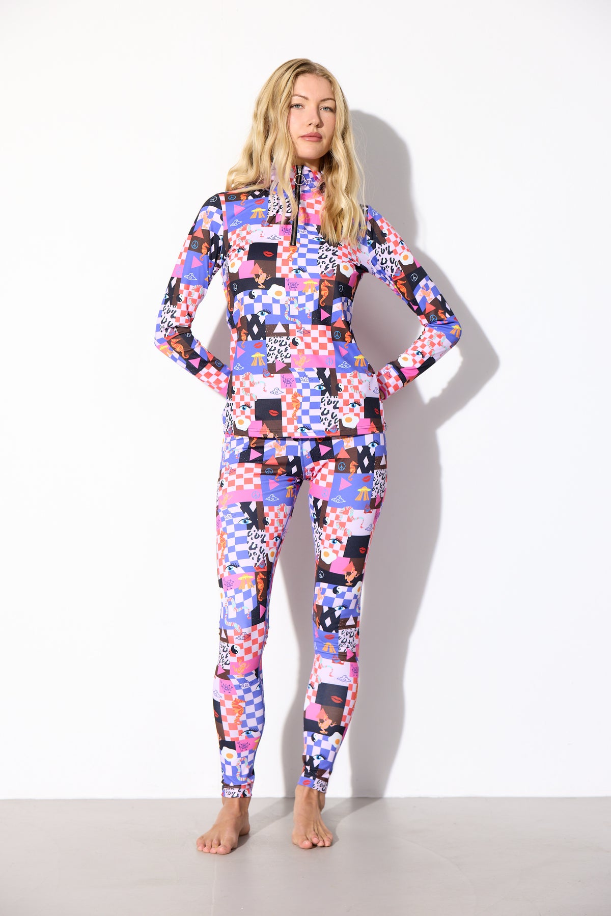 HUNKØN Alba Zipper Blouse Bluser Multiverse Art Print