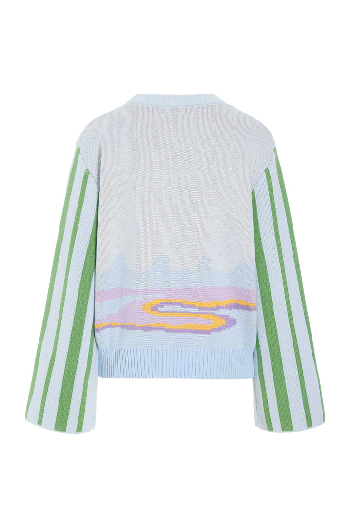 HUNKØN Bubbles Blouse Bluser Blue Sea
