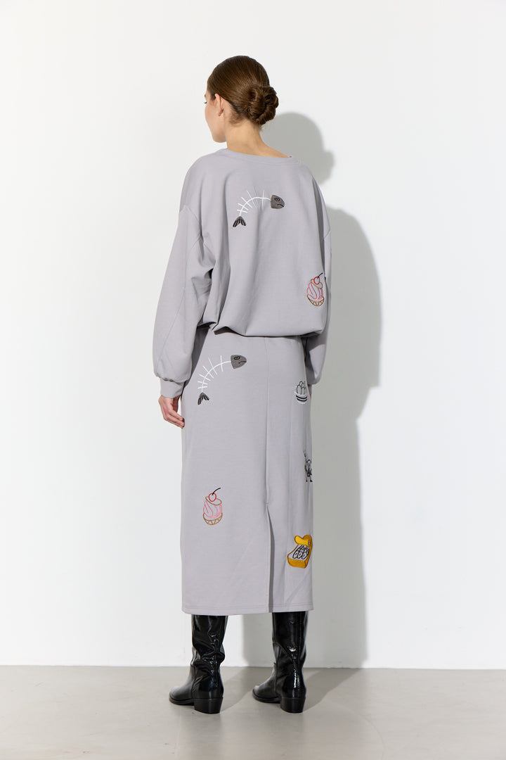 HUNKØN Chili Skirt Nederdele Grey