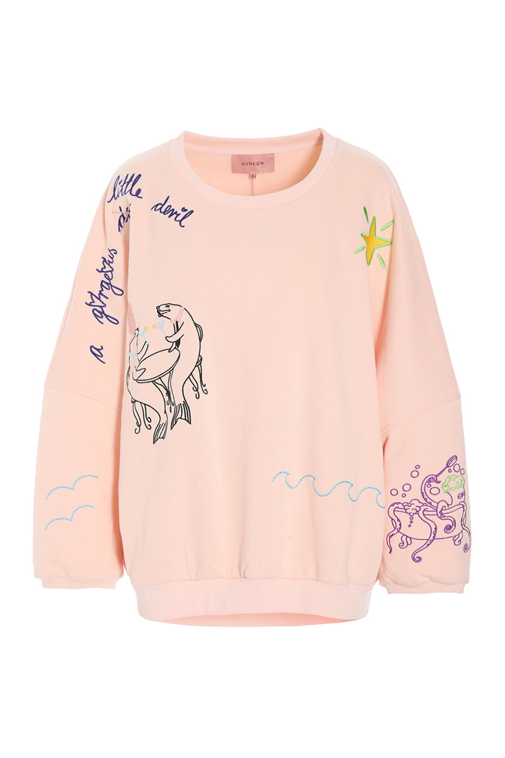 HUNKØN Eva Sweatshirt Sweatshirts Rose
