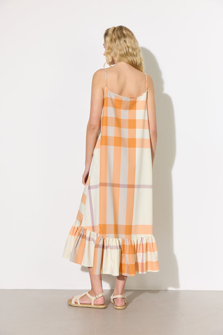 HUNKØN Frankie Dress Kjoler Orange checked