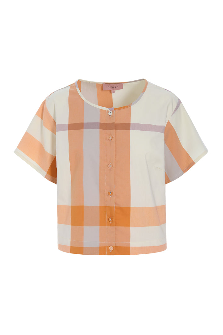 HUNKØN Frankie Shirt Skjorter Orange checked