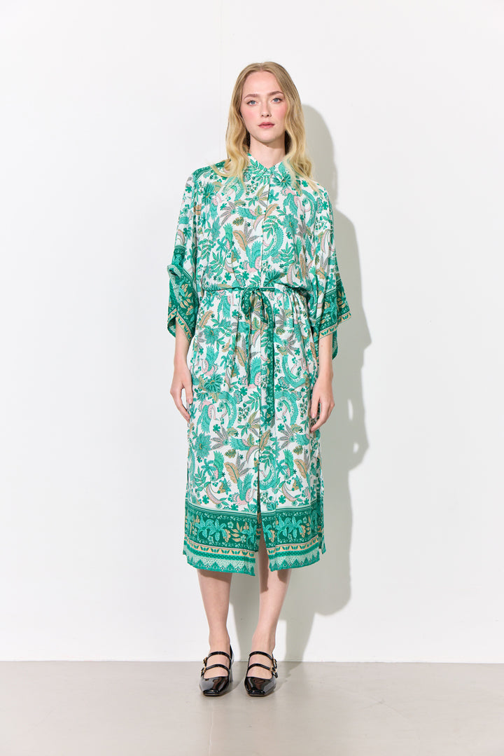 HUNKØN Helene Kimono Kimonoer Bird Green