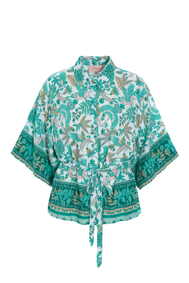 HUNKØN Helene Shirt Skjorter Bird Green