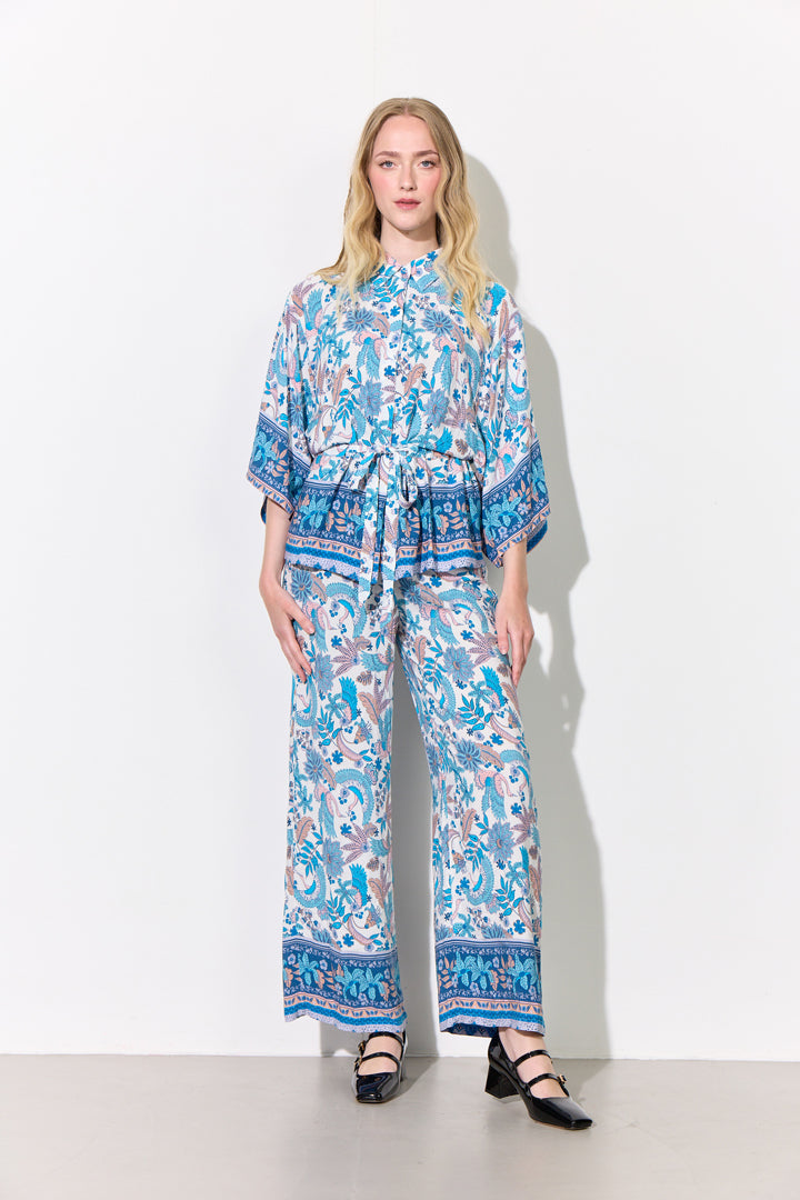 HUNKØN Helene Trousers Bukser Bird Blue