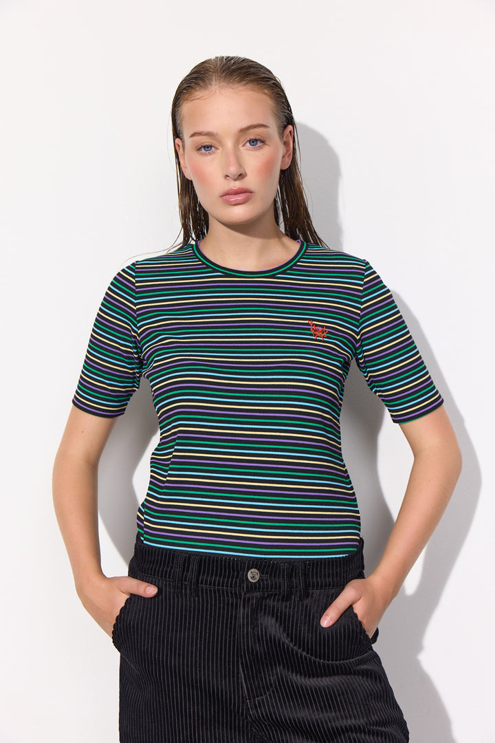 HUNKØN Indie T-shirt T-shirts Black Striped