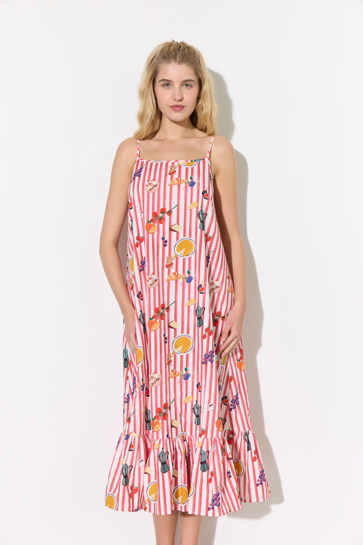 HUNKØN Jess Dress Kjoler Picnic Art Print
