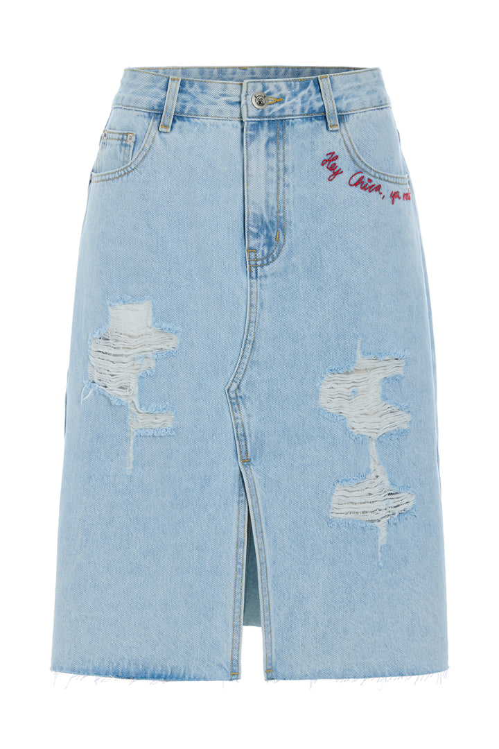 HUNKØN Kenna Denim Skirt Nederdele Light Denim