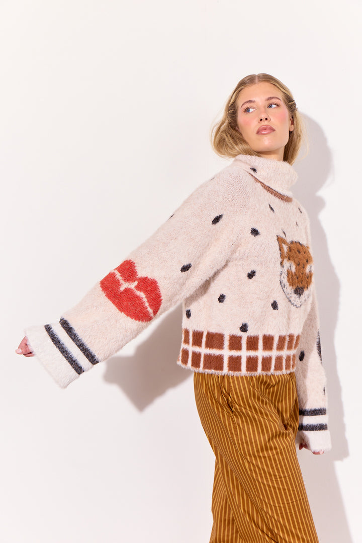 HUNKØN Kitti Knit Blouse Bluser Soft Leo