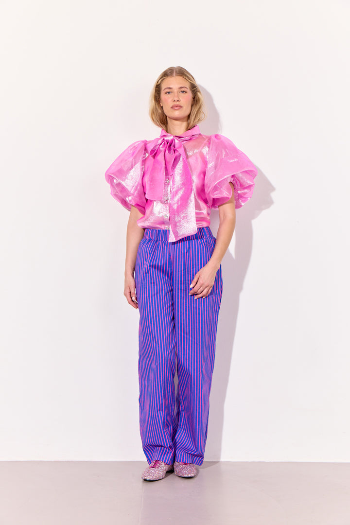 HUNKØN Lucinda Trousers Bukser Blue Striped