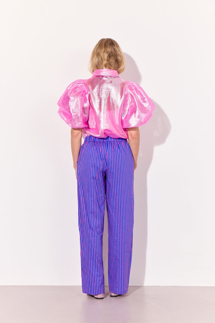 HUNKØN Lucinda Trousers Bukser Blue Striped