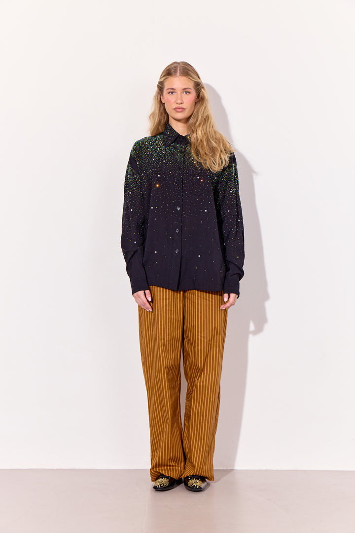 HUNKØN Lucinda Trousers Bukser Caramel Striped