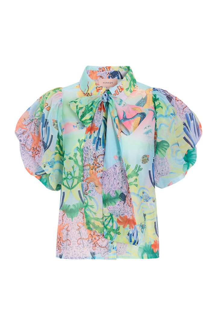 HUNKØN Marina Shirt Skjorter Ocean Life Art Print