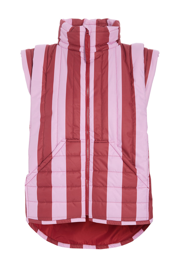HUNKØN Merle Short Vest Vests Red Striped