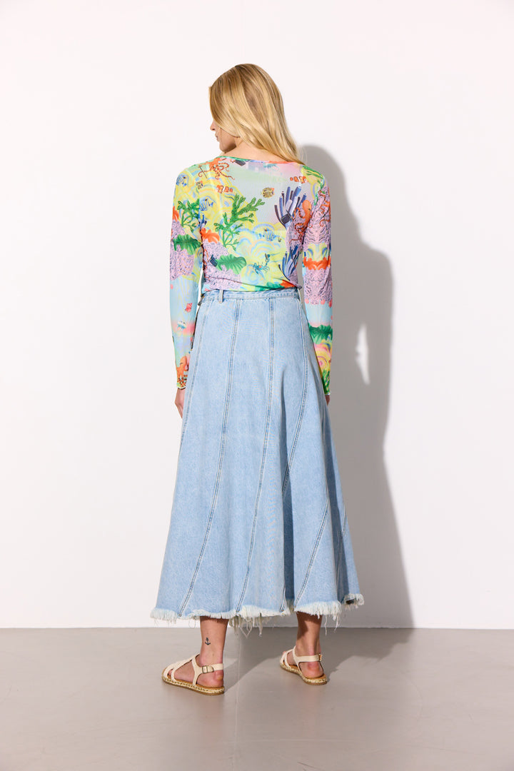 HUNKØN Mette Denim Skirt Nederdele Light Denim