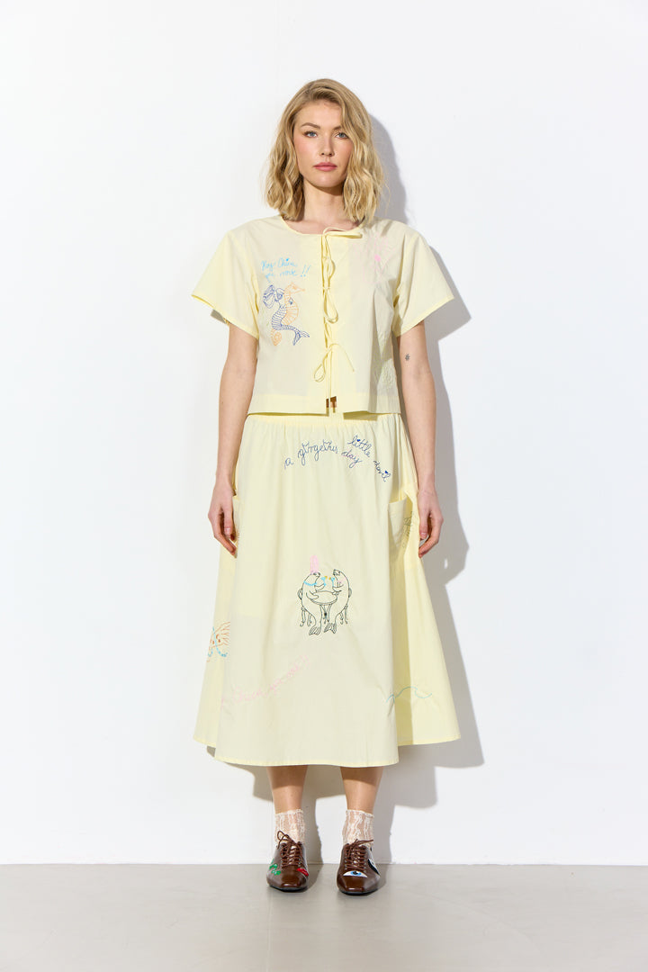 HUNKØN Nima Shirt Skjorter Cream Yellow