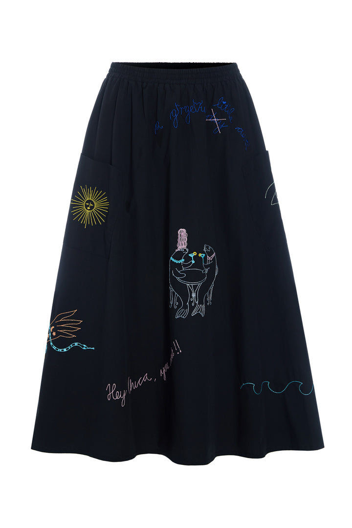 HUNKØN Nima Skirt Nederdele Black