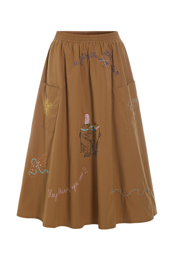 HUNKØN Nima Skirt Nederdele Caramel