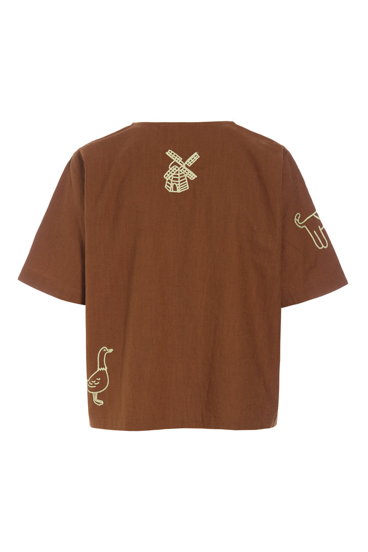 HUNKØN Nina Shirt Skjorter Brown