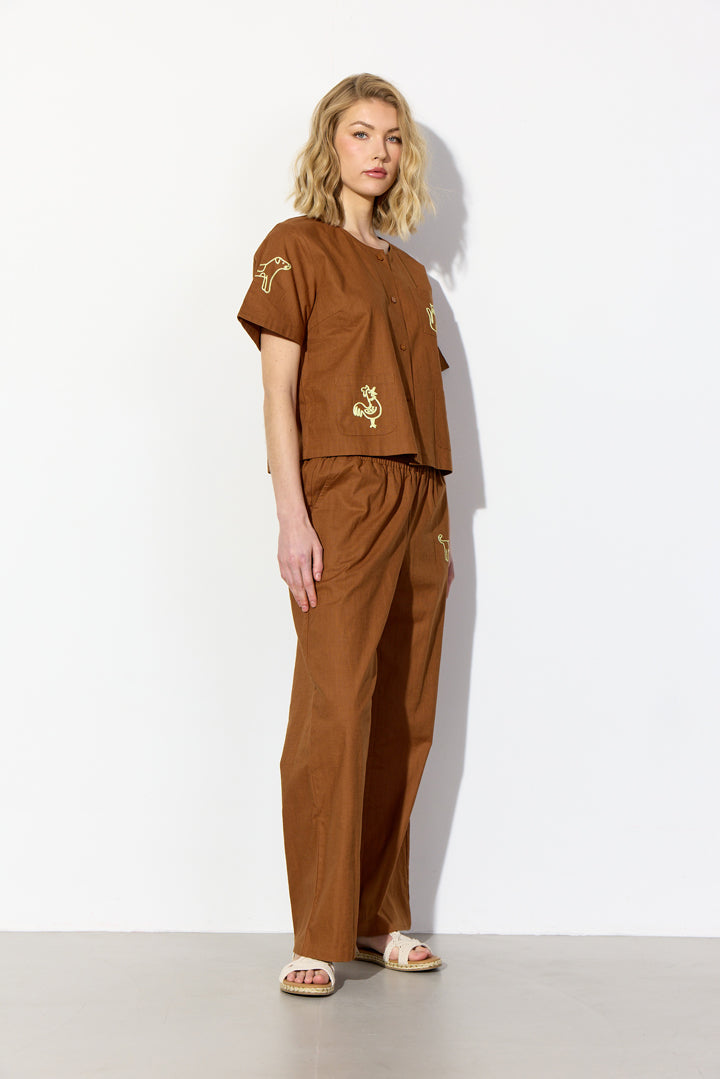 HUNKØN Nina Shirt Skjorter Brown