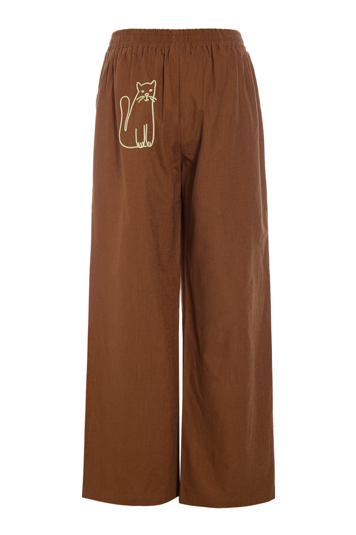 HUNKØN Nina Trousers Bukser Brown