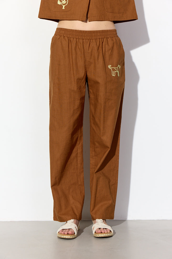 HUNKØN Nina Trousers Bukser Brown