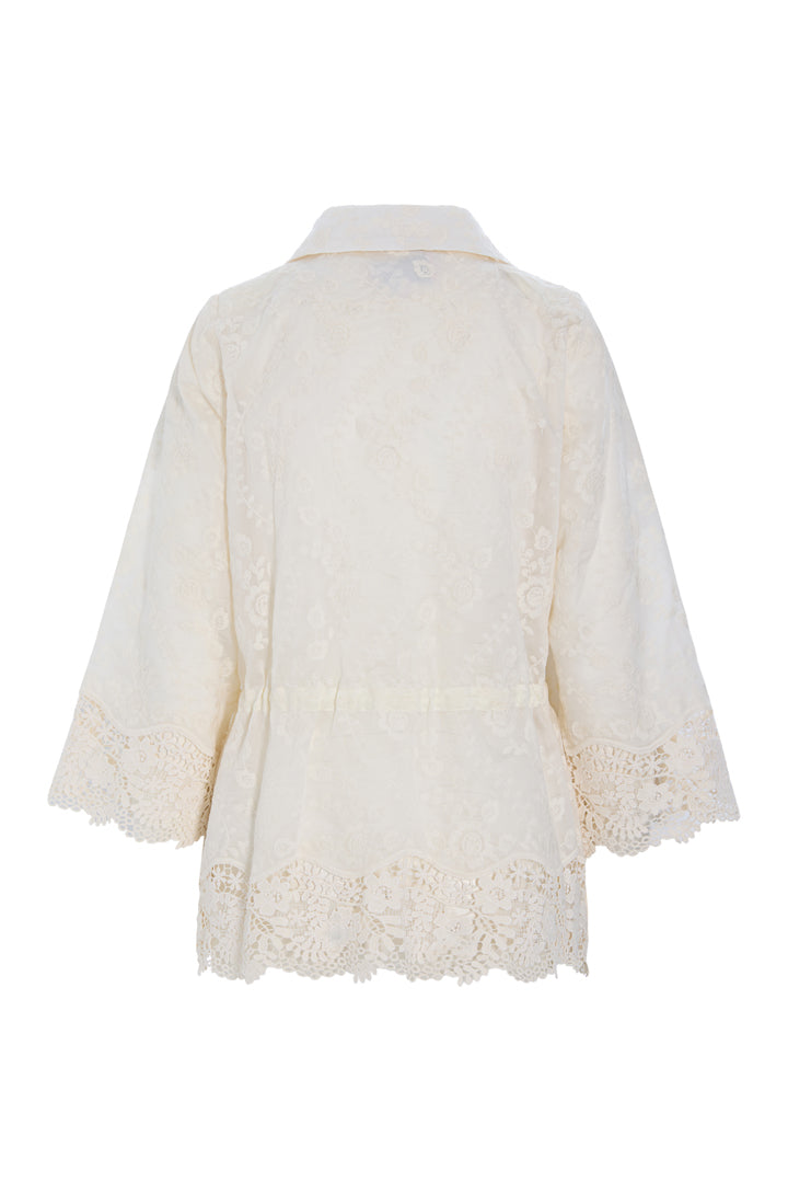 HUNKØN Patty Lace Blazer Jakker Cream