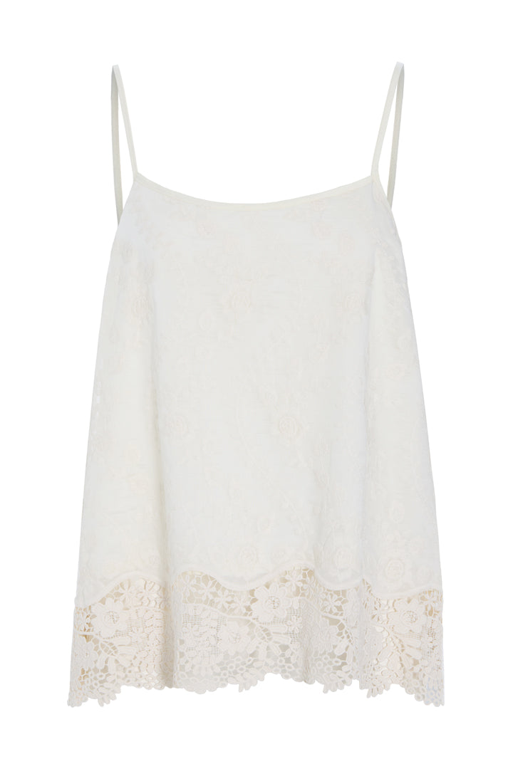 HUNKØN Patty Lace Top Toppe Cream