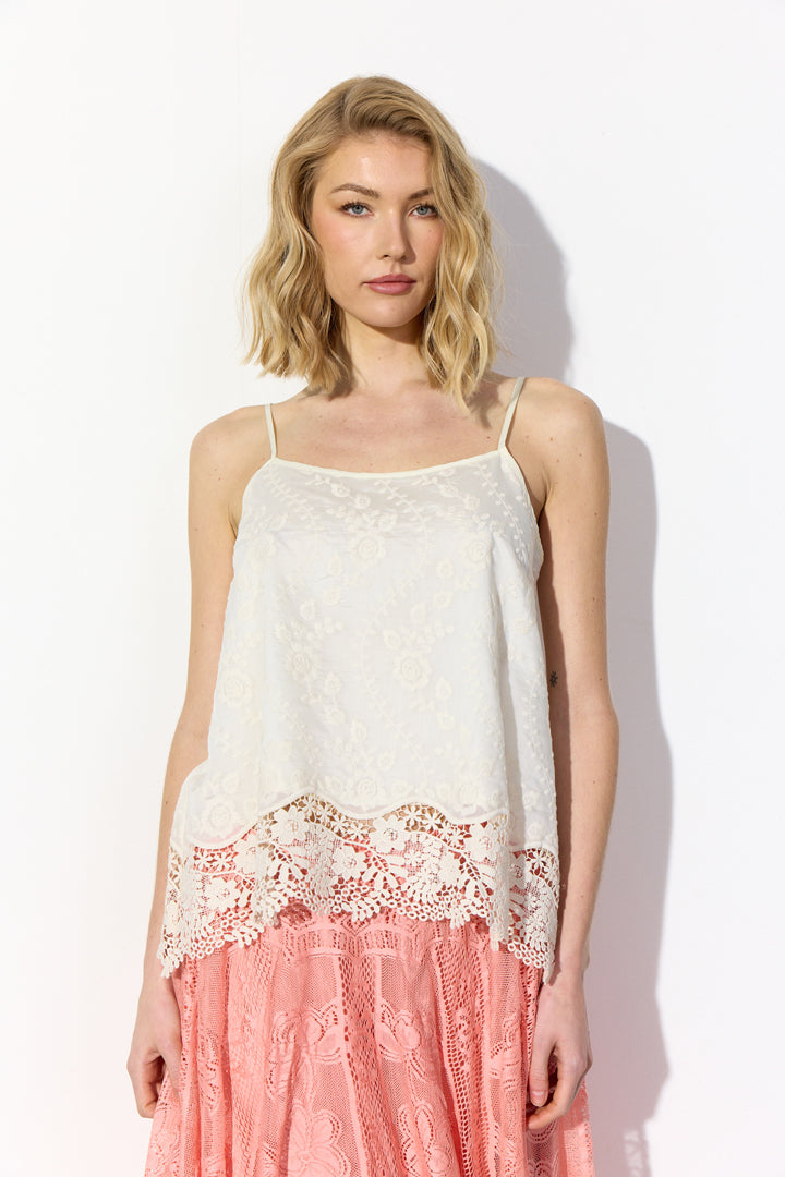 HUNKØN Patty Lace Top Toppe Cream