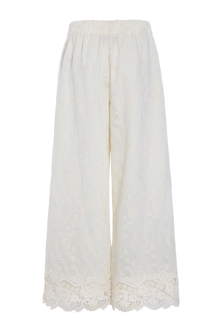 HUNKØN Patty Lace Trousers Bukser Cream
