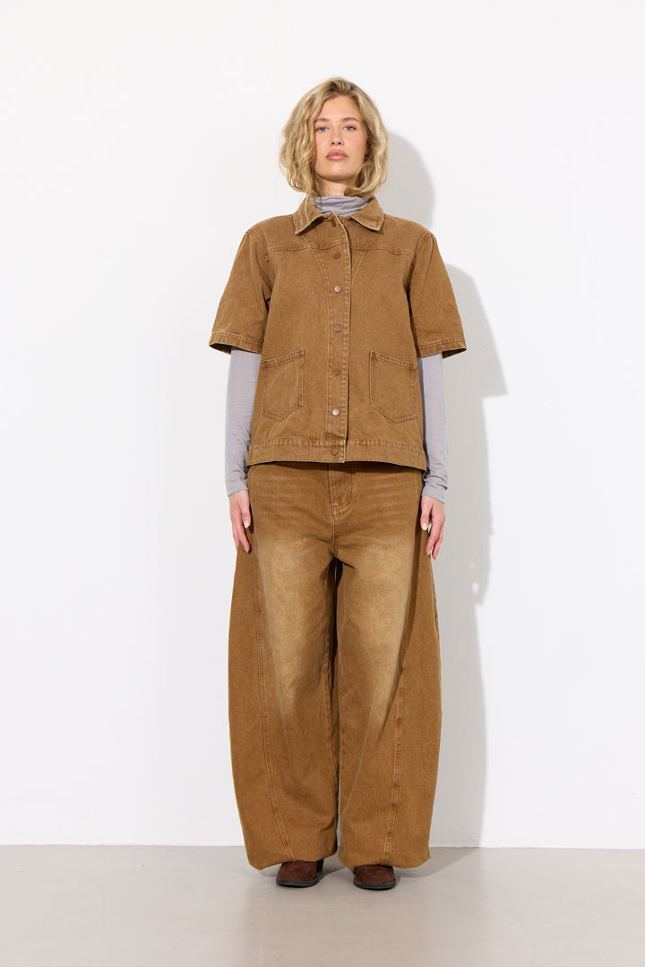 HUNKØN Renata Shirt Skjorter Brown
