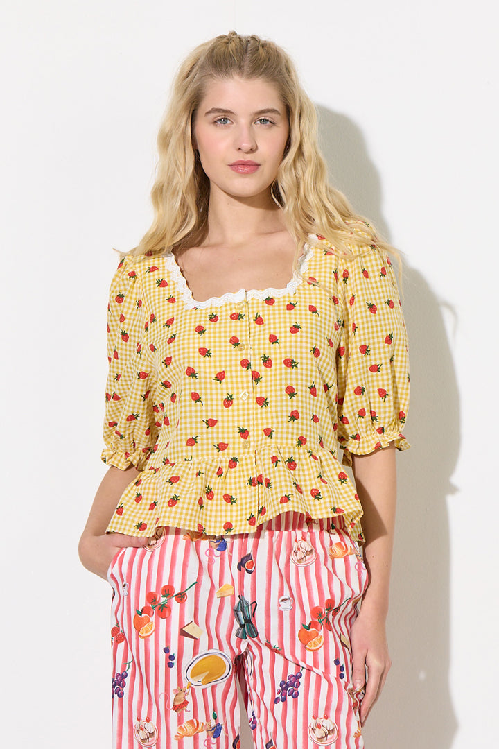 HUNKØN Ruth Blouse Skjorter Yellow