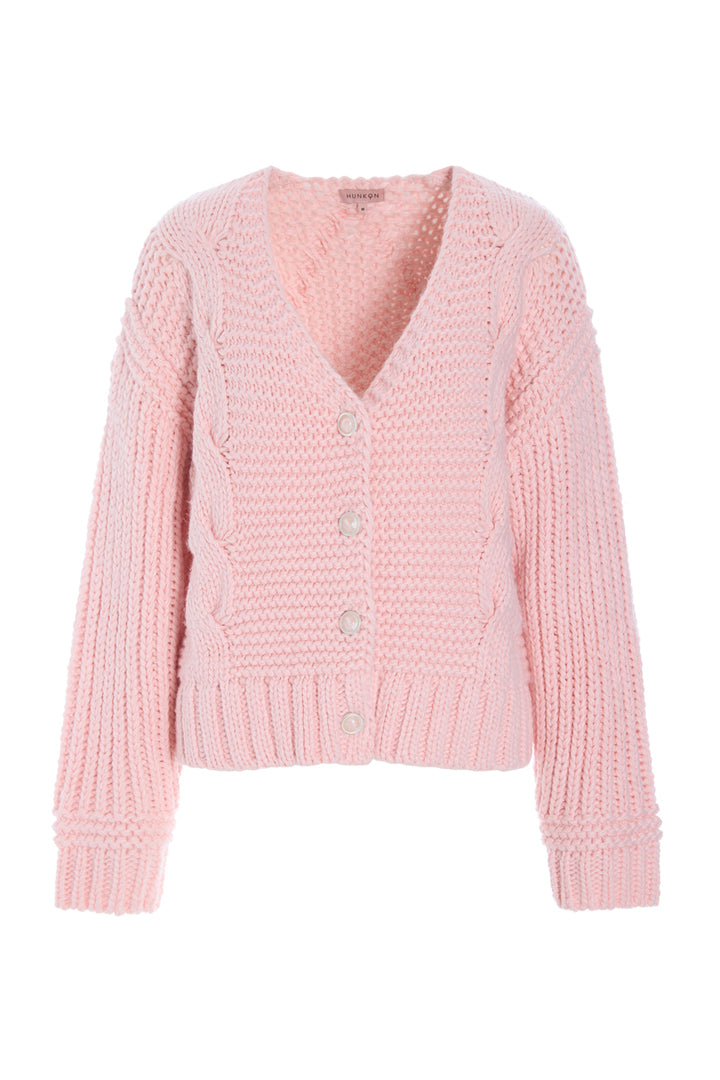 HUNKØN Sabine Knit Cardigan Cardigans Rose