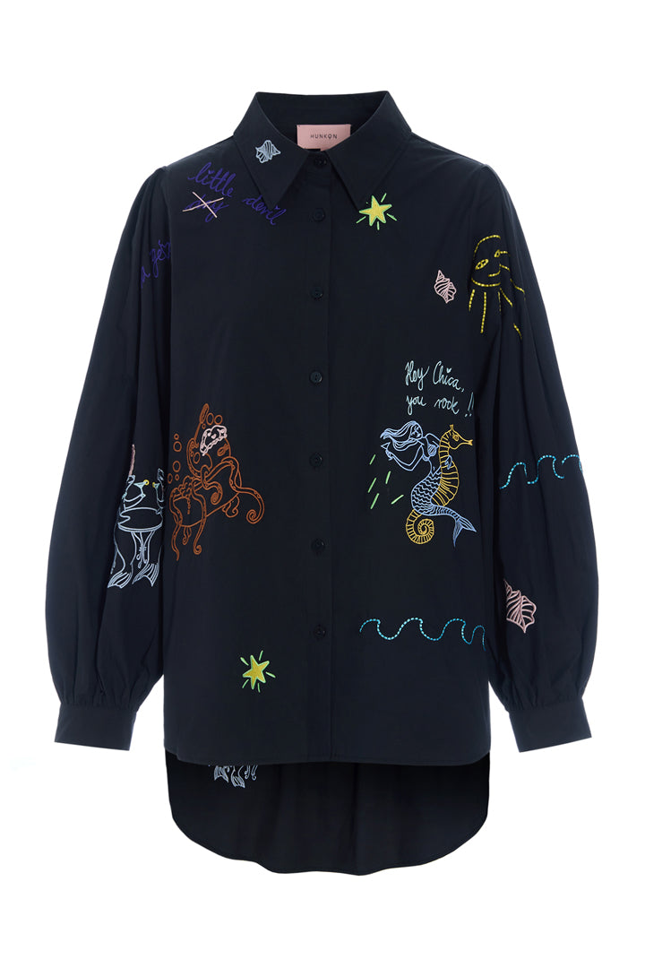 HUNKØN Sasha Shirt Skjorter Black
