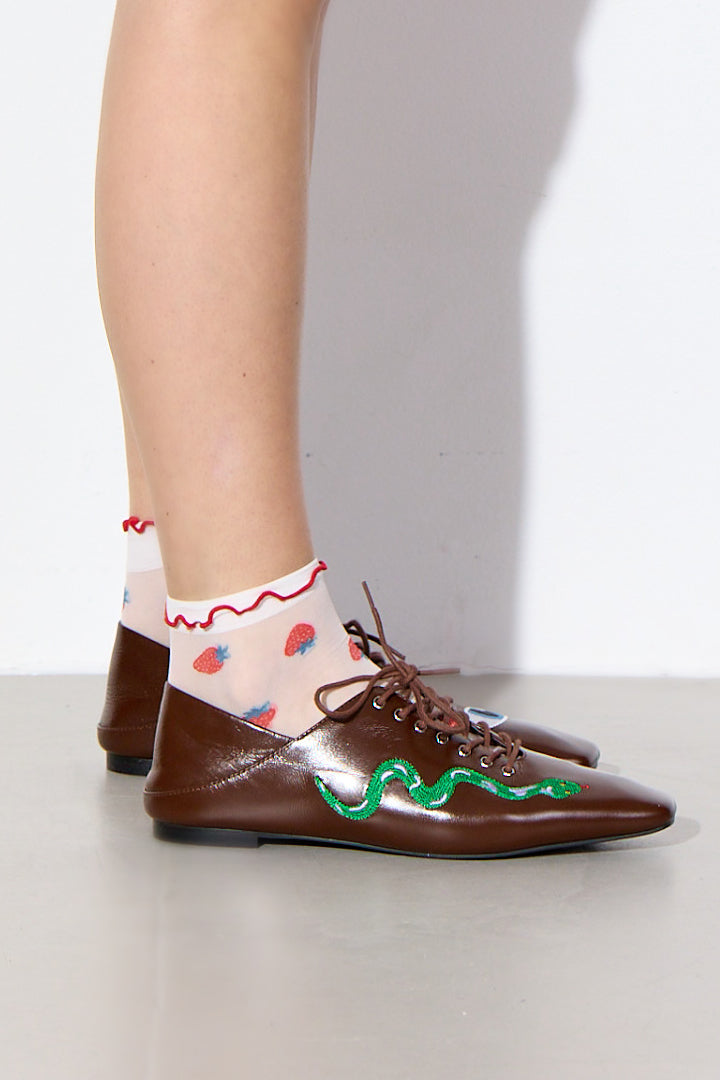 HUNKØN Senta Sheer Socks Accessories Strawberries