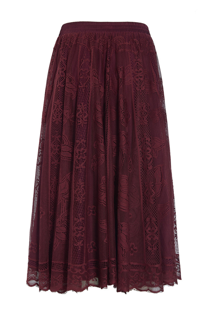 HUNKØN Stine Skirt Nederdele Oxblood