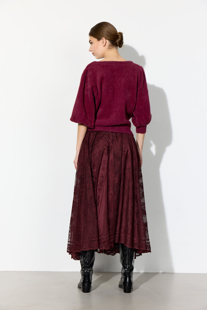 HUNKØN Stine Skirt Nederdele Oxblood