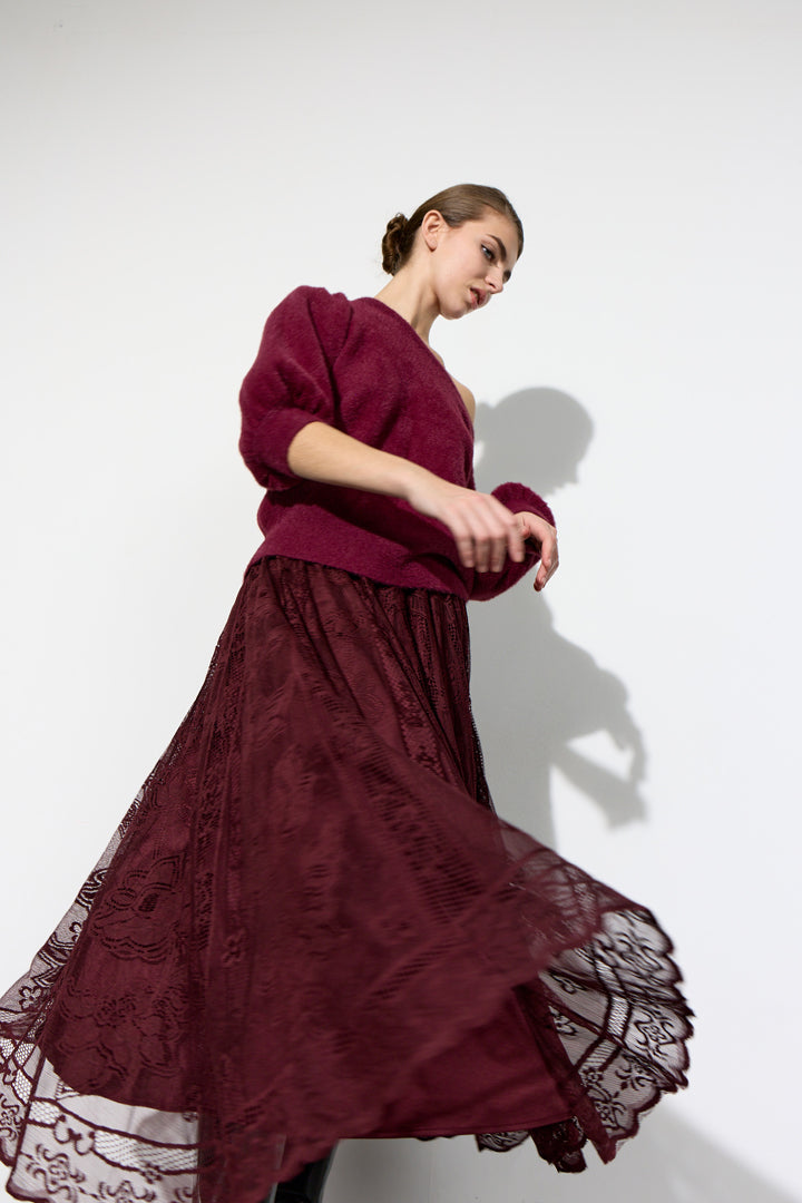 HUNKØN Stine Skirt Nederdele Oxblood