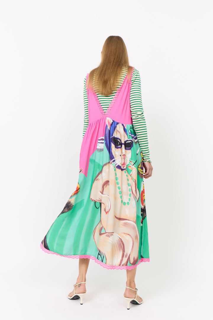 HUNKØN Thit Dress Kjoler Cocktails with Cats Art Print
