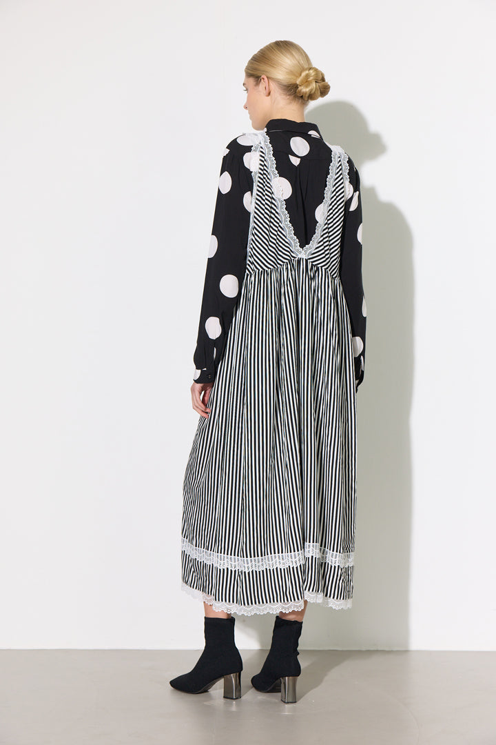 HUNKØN Vicky Dress Kjoler Black Striped