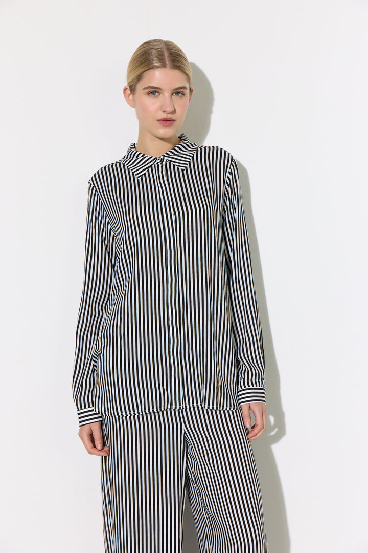 HUNKØN Vicky Shirt Skjorter Black Striped
