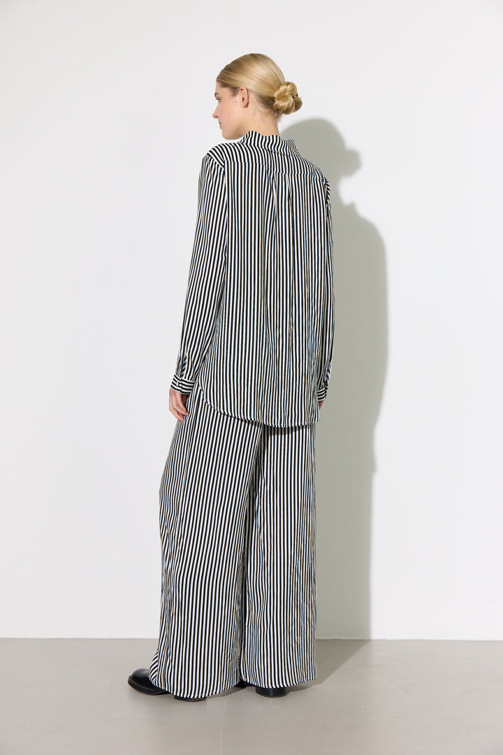 HUNKØN Vicky Trousers Bukser Black Striped