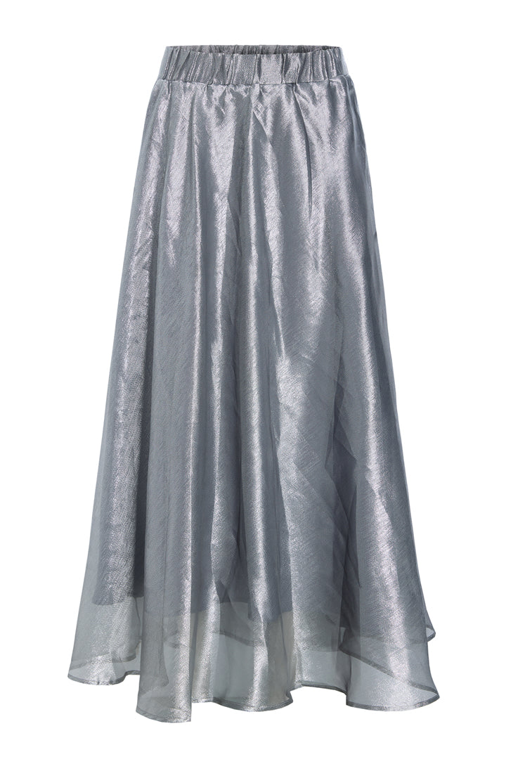 HUNKØN Zinnia Long Skirt Nederdele Silver