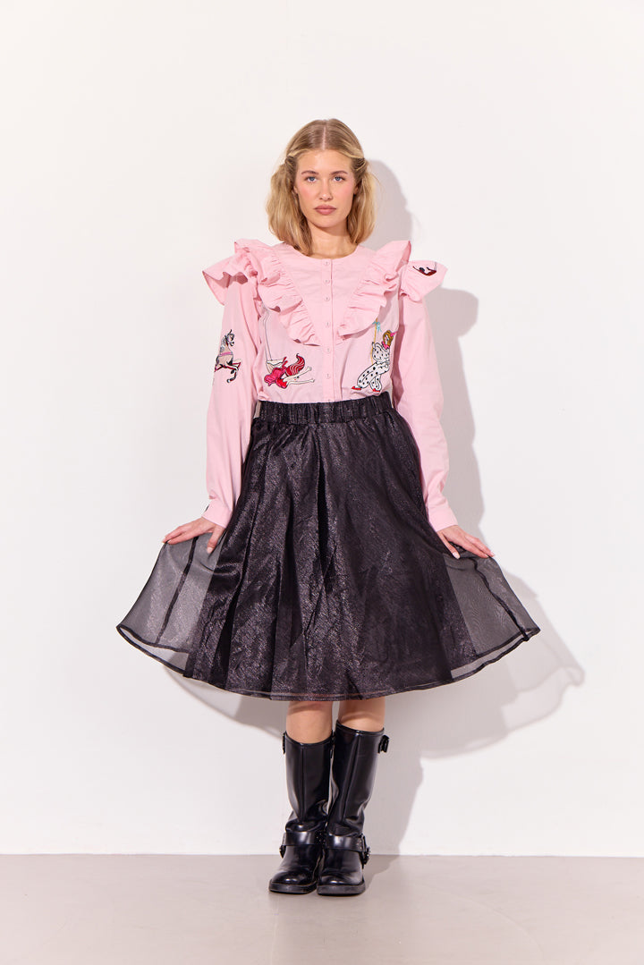 HUNKØN Zinnia Short Skirt Nederdele Black