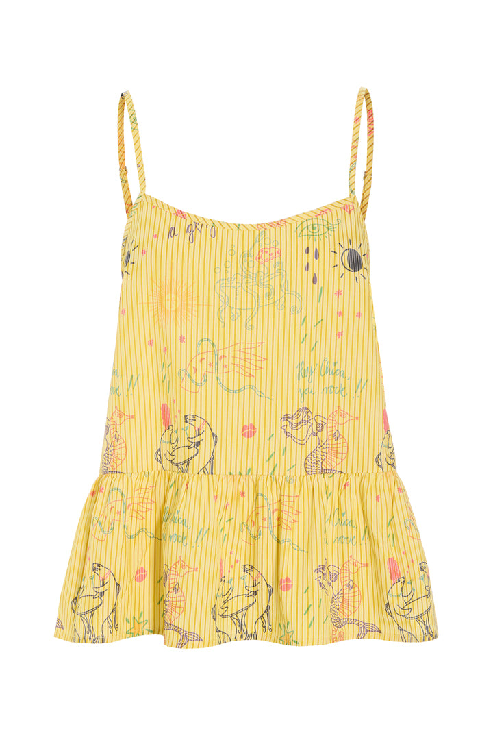 HUNKØN Zoe Top Toppe Yellow Sea Creatures Art Print
