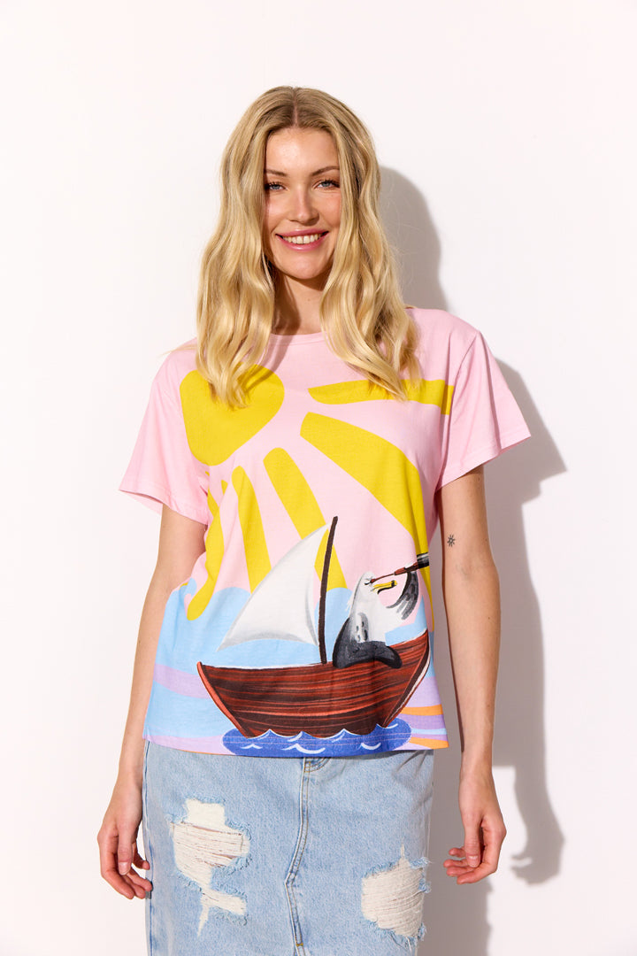 HUNKØN Azura T-shirt T-shirts Sunny Pink
