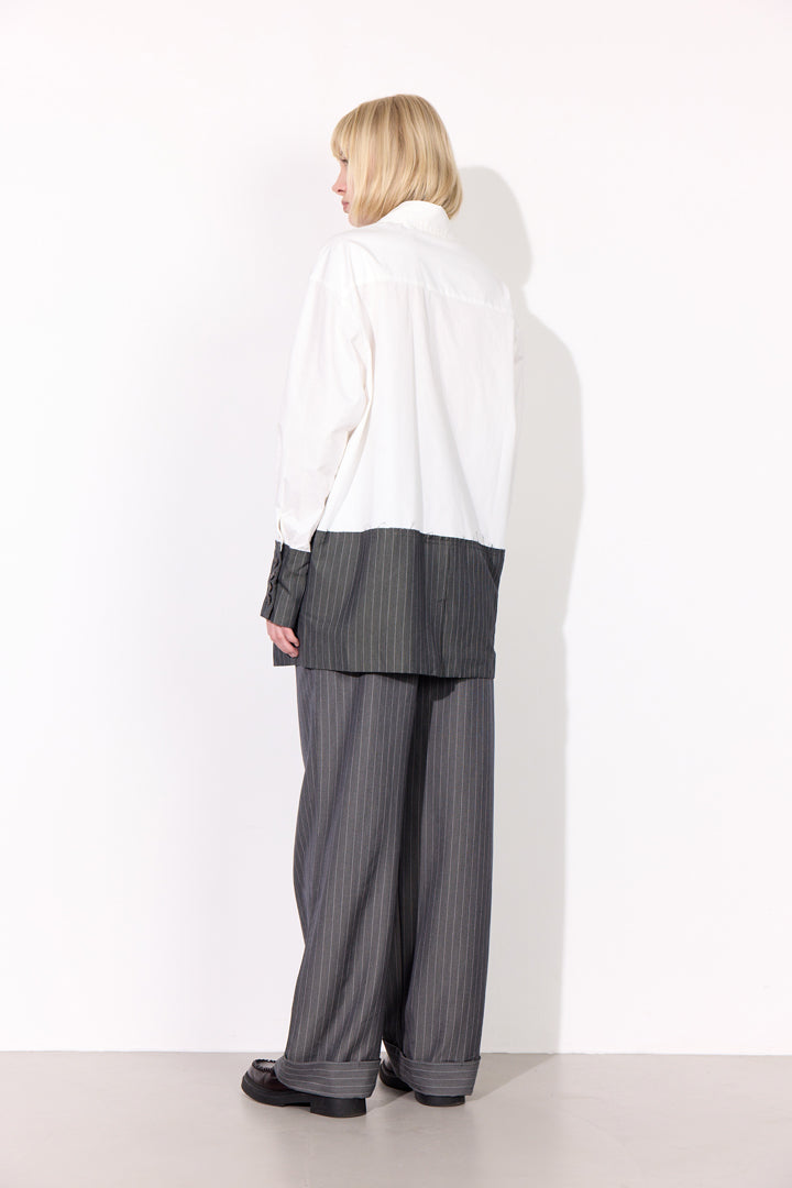 HUNKØN Billie Shirt Skjorter White and Grey