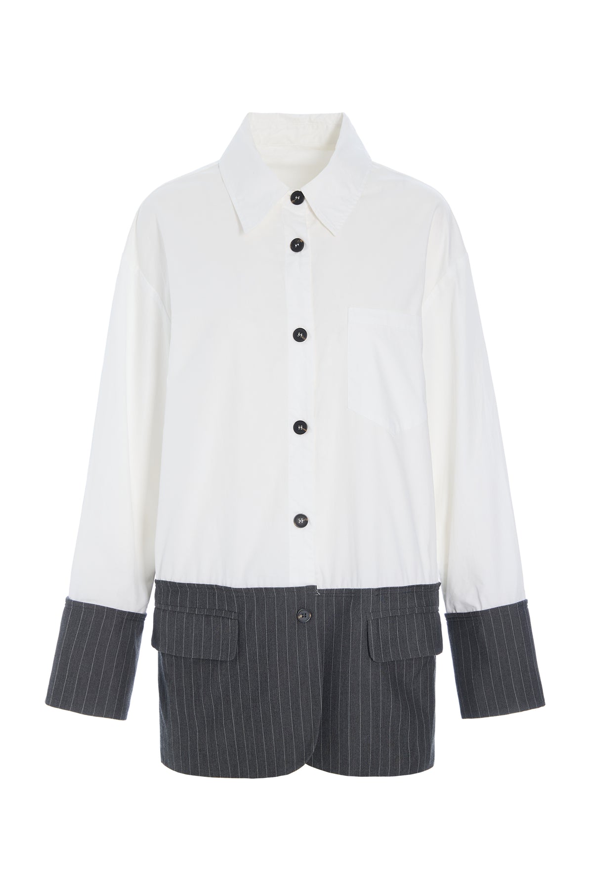 HUNKØN Billie Shirt Skjorter White and Grey