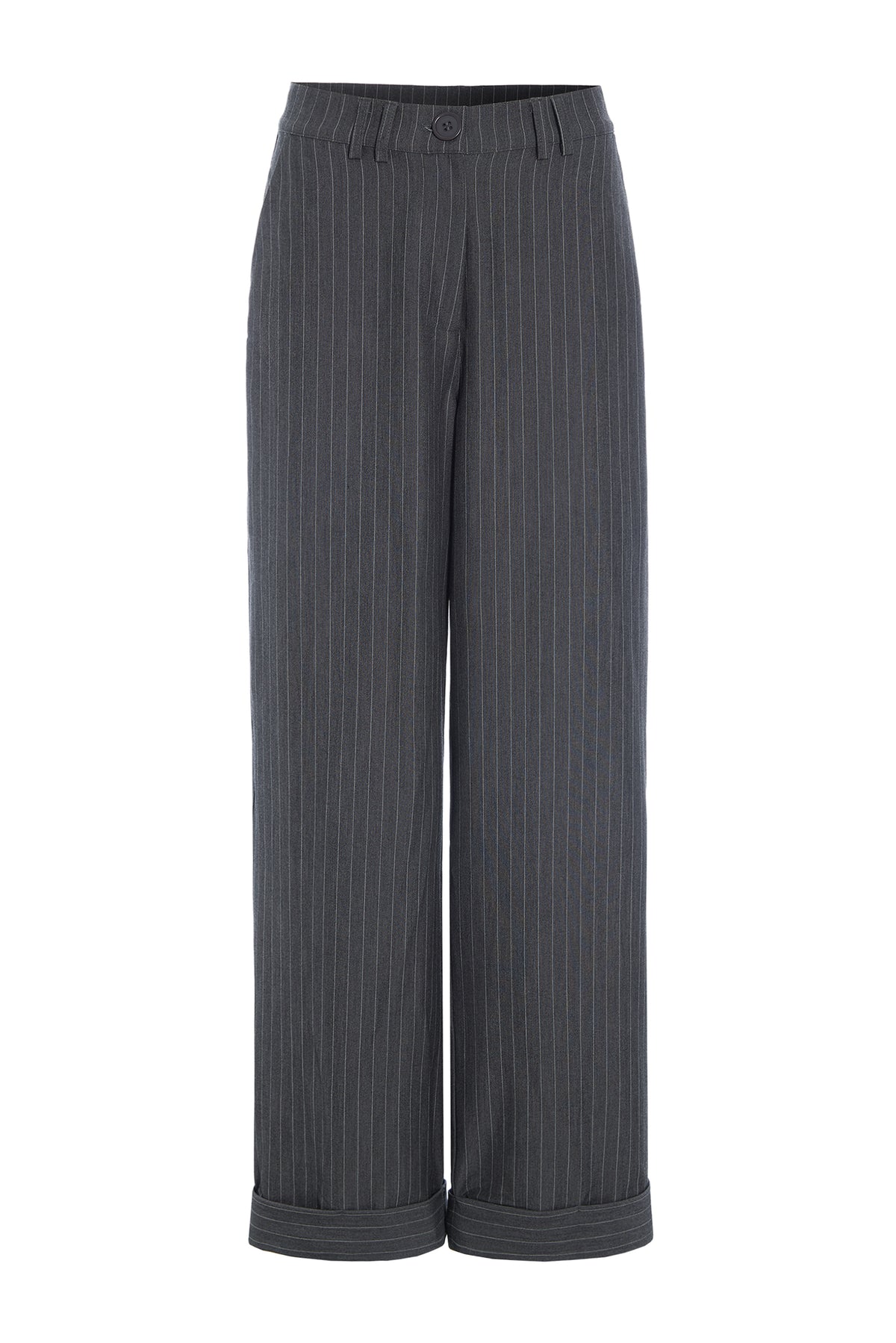 HUNKØN Billie Trousers Bukser Grey Pinstripe