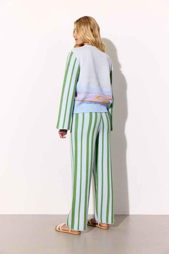 HUNKØN Bubbles Trousers Bukser Green Striped